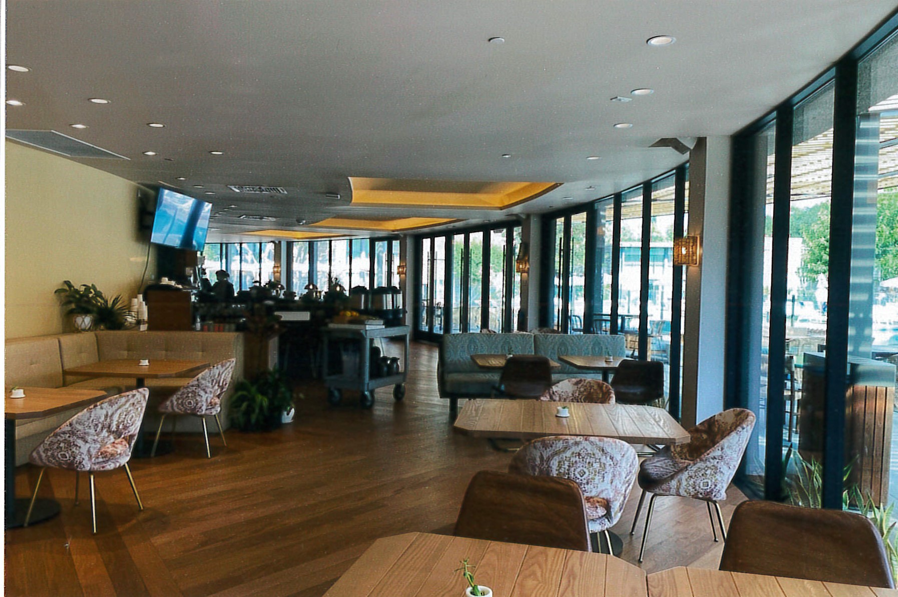 Renovated resort restaurant looking northwest